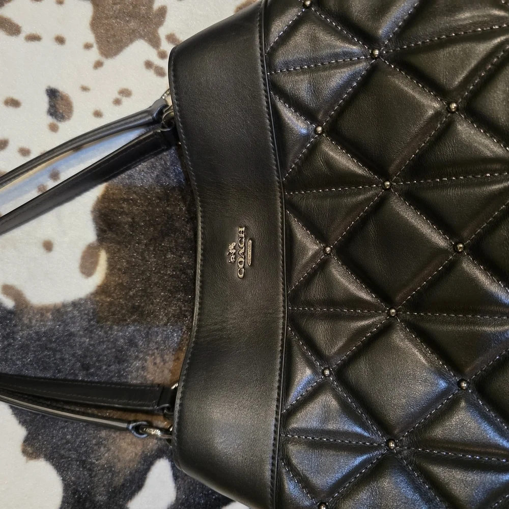 COACH Black Leather Tote Bag - Picture 6 of 10